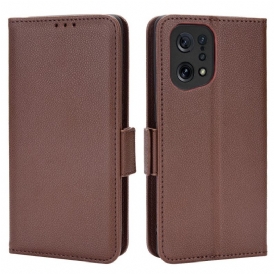 Custodia in pelle Oppo Find X5 Folio Cover Flap Doppio Nuovi Colori