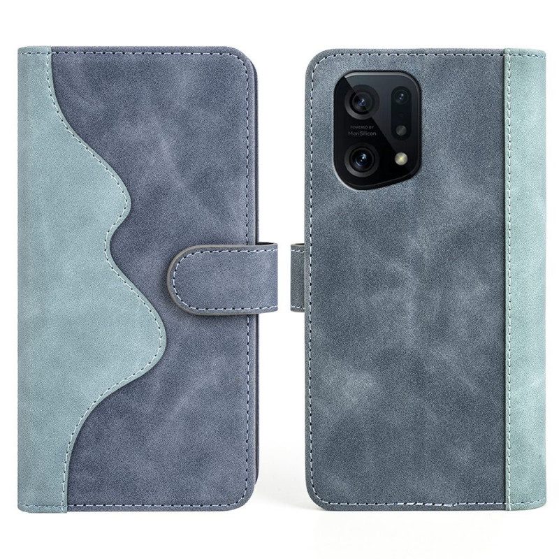 Custodia in pelle Oppo Find X5 Motivo Grafico