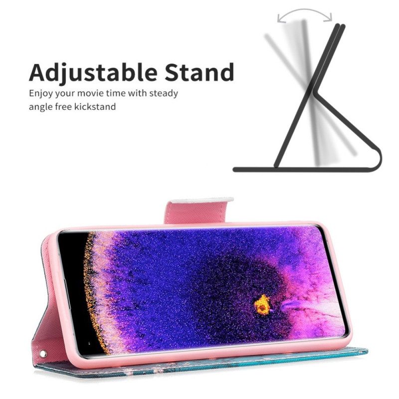 Custodia in pelle Oppo Find X5 Pittura Ad Albero