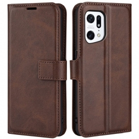 Custodia in pelle Oppo Find X5 Sottile Effetto Pelle Estremo