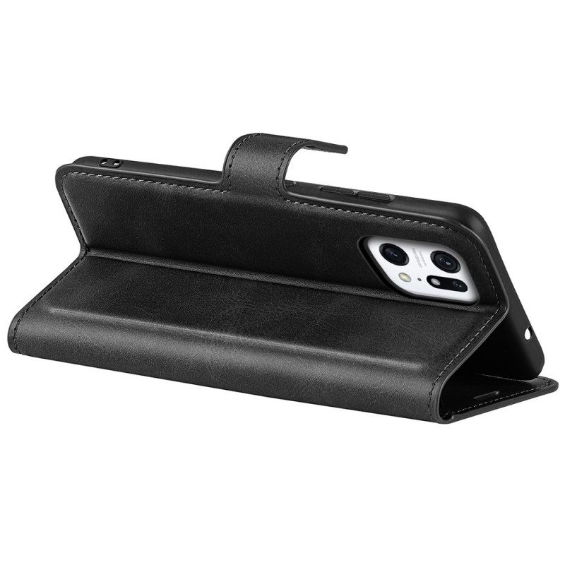 Custodia in pelle Oppo Find X5 Sottile Effetto Pelle Estremo