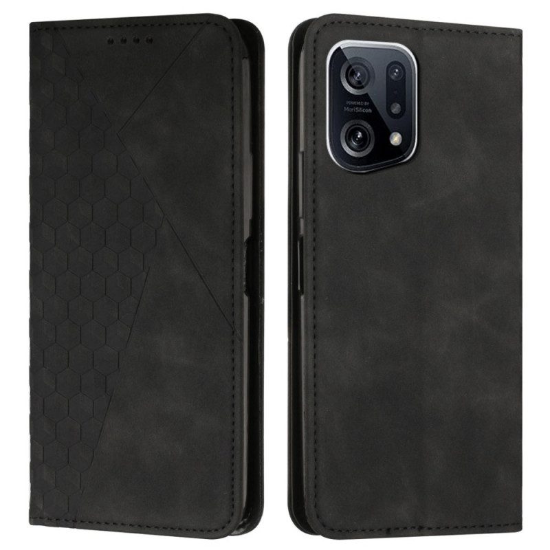 Folio Cover Oppo Find X5 Custodia in pelle Modello In Ecopelle