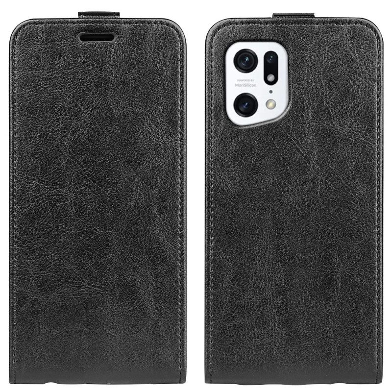 Folio Cover Oppo Find X5 Custodia in pelle Pieghevole