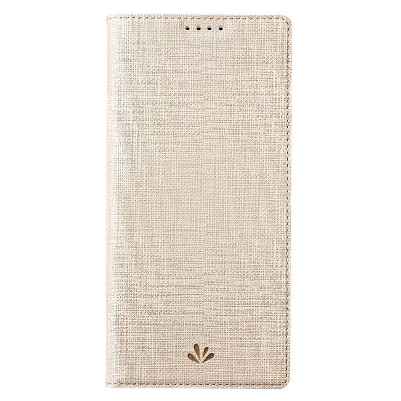 Folio Cover Oppo Find X5 Custodia in pelle Struttura Del Tessuto Vili