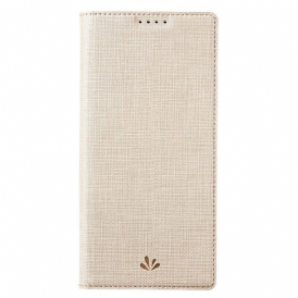 Folio Cover Oppo Find X5 Custodia in pelle Struttura Del Tessuto Vili