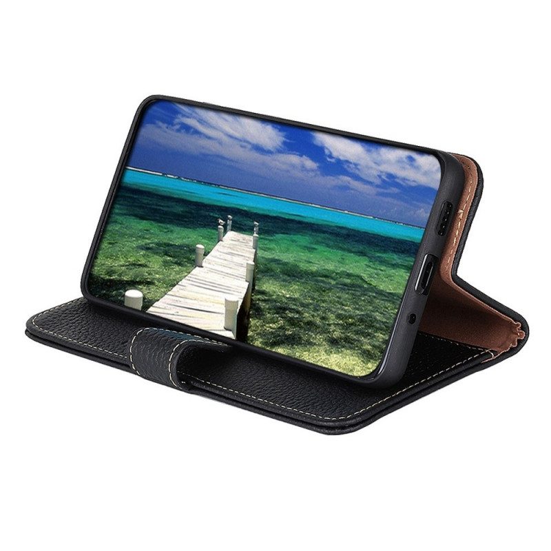 Folio Cover Oppo Find X5 Khazneh Pelle Di Litchi