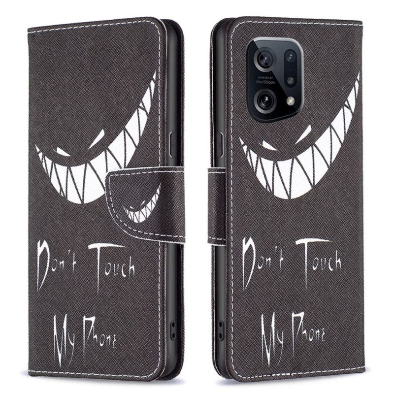 Folio Cover Oppo Find X5 Telefono Del Diavolo