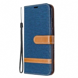 Custodia in pelle Huawei P Smart 2020 Cinturino Effetto Tessuto E Pelle