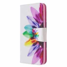 Custodia in pelle Huawei P Smart 2020 Fiore Dell'acquerello