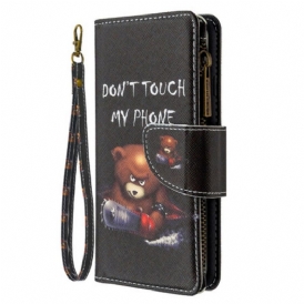 Custodia in pelle Huawei P Smart 2020 Orsetto Tascabile Con Cerniera