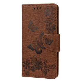 Custodia in pelle Huawei P Smart 2020 Splendide Farfalle Cinturino