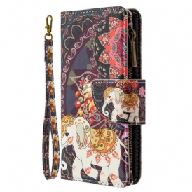 Custodia in pelle Huawei P Smart 2020 Tasca Con Zip A Forma Di Elefante