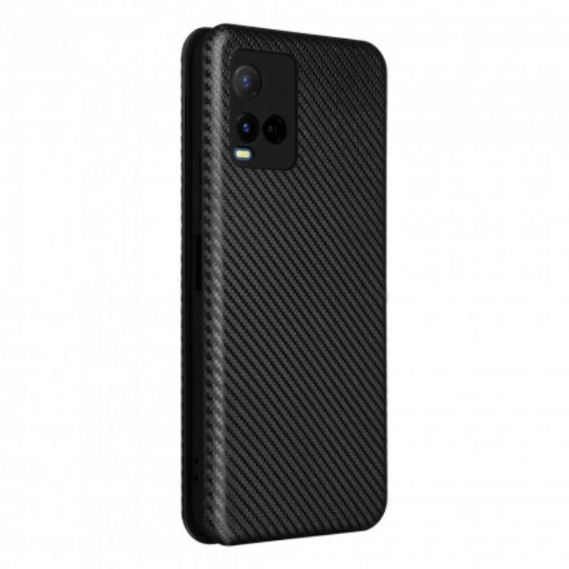 Folio Cover Vivo Y33s Custodia in pelle Silicone Colorato Al Carbonio