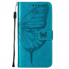 Custodia in pelle Moto E40 / E30 / E20 Disegno Farfalla