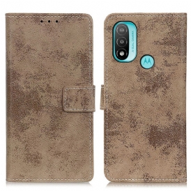 Custodia in pelle Moto E40 / E30 / E20 Effetto Pelle Vintage