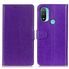 Custodia in pelle Moto E40 / E30 / E20 Semplice Effetto Pelle Lucida
