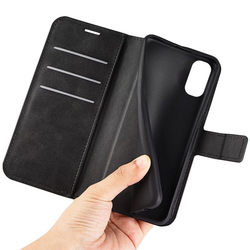 Custodia in pelle Moto E40 / E30 / E20 Sottile Effetto Pelle Estremo