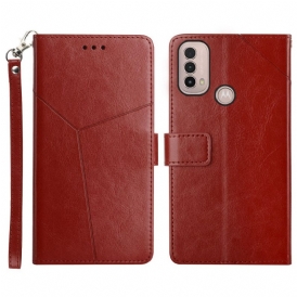 Custodia in pelle Moto E40 / E30 / E20 Stile Pelle Geo Y Design