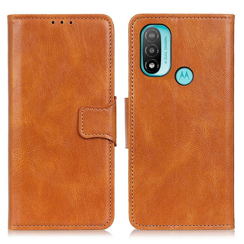Folio Cover Moto E40 / E30 / E20 Chiusura Reversibile Effetto Pelle