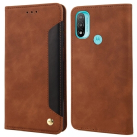 Folio Cover Moto E40 / E30 / E20 Custodia in pelle Effetto Pelle Business Bicolore