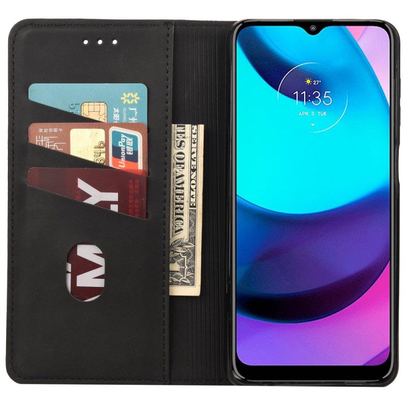 Folio Cover Moto E40 / E30 / E20 Custodia in pelle Effetto Pelle Business Bicolore