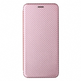 Folio Cover Moto E40 / E30 / E20 Custodia in pelle Fibra Di Carbonio