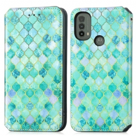 Folio Cover Moto E40 / E30 / E20 Custodia in pelle Rfid Artistico