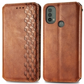 Folio Cover Moto E40 / E30 / E20 Custodia in pelle Texture Diamante Effetto Pelle