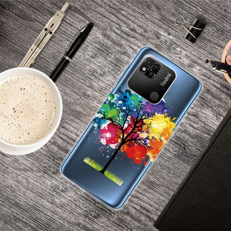 Cover Xiaomi Redmi 10A Albero Dell'acquerello Senza Soluzione Di Continuità