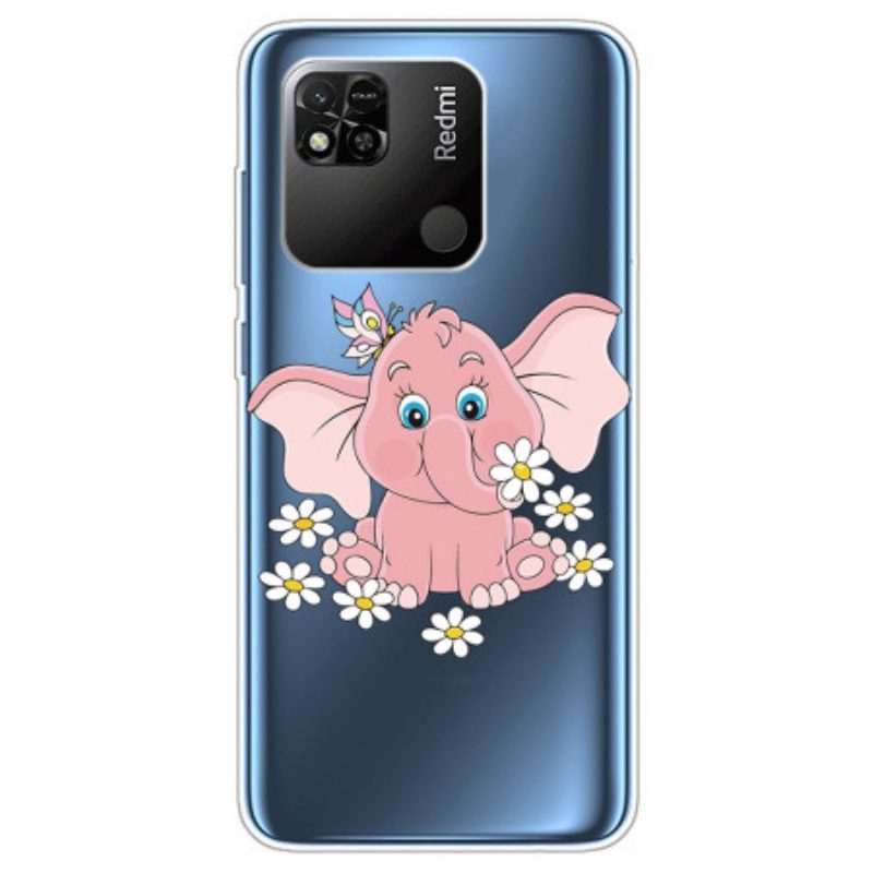 Cover Xiaomi Redmi 10A Elefante Rosa Senza Cuciture