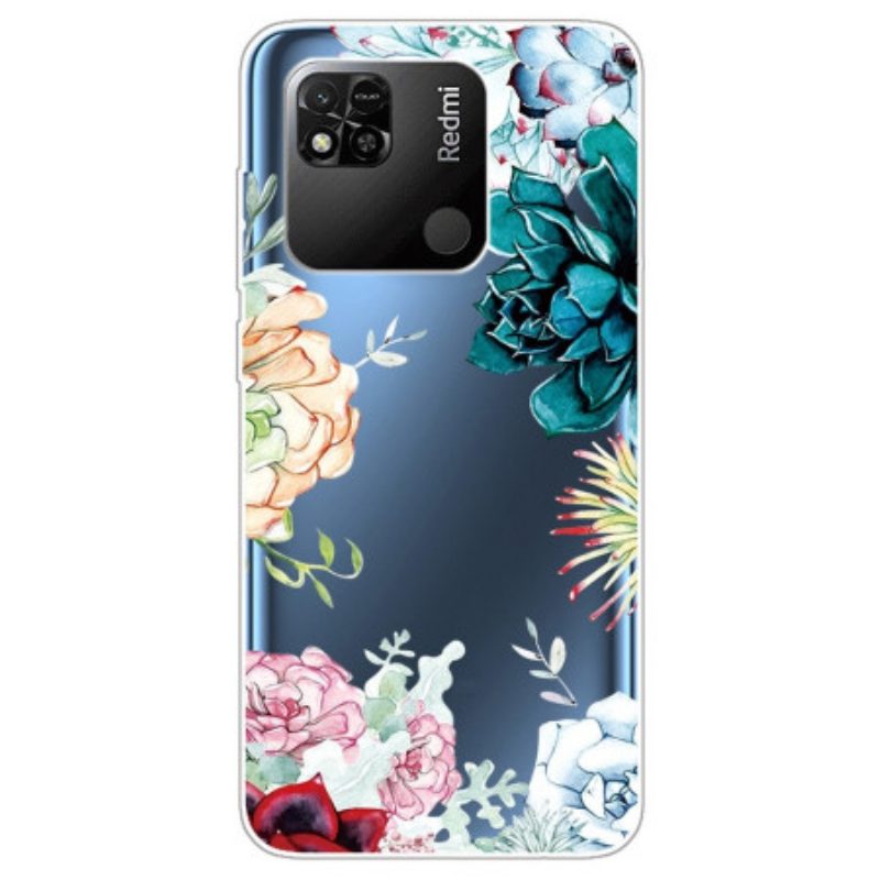 Cover Xiaomi Redmi 10A Fiori Dell'acquerello Senza Soluzione Di Continuità