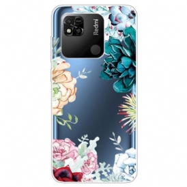 Cover Xiaomi Redmi 10A Fiori Dell'acquerello Senza Soluzione Di Continuità