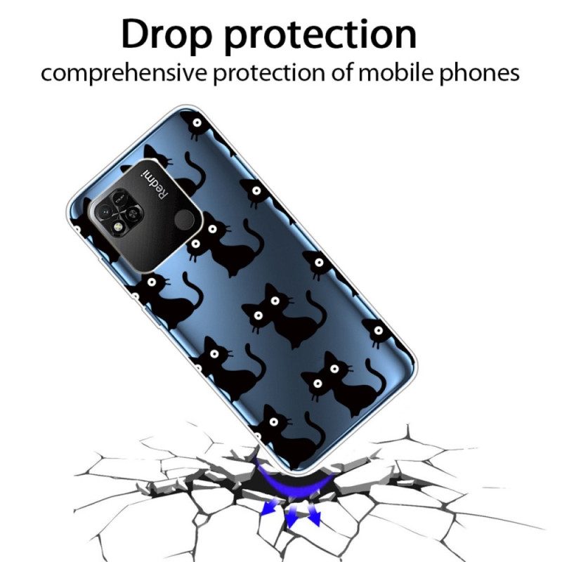 Cover Xiaomi Redmi 10A Gatti Divertenti Trasparenti