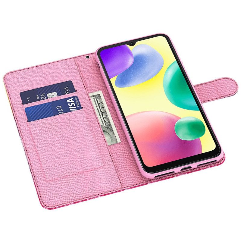 Custodia in pelle Xiaomi Redmi 10A Albero Di Rose Strappy