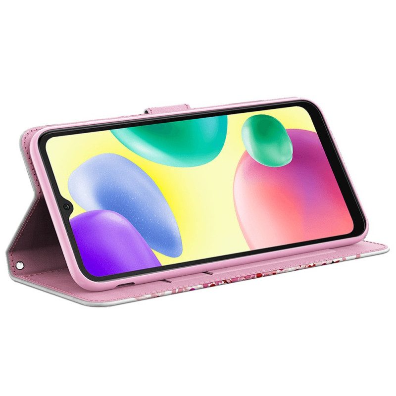 Custodia in pelle Xiaomi Redmi 10A Albero Di Rose Strappy