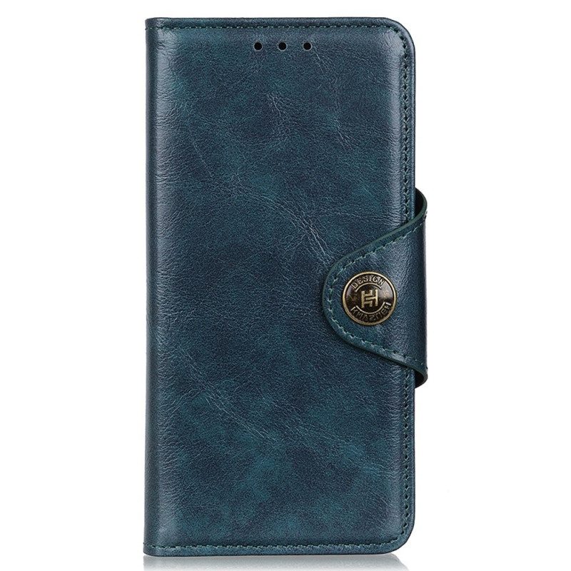 Custodia in pelle Xiaomi Redmi 10A Bottone Khazneh In Finta Pelle Verniciata