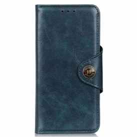 Custodia in pelle Xiaomi Redmi 10A Bottone Khazneh In Finta Pelle Verniciata