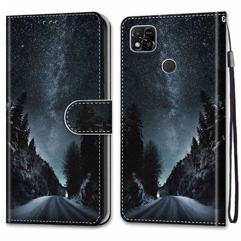 Custodia in pelle Xiaomi Redmi 10A Cielo Nuvoloso Al Cordino