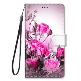 Custodia in pelle Xiaomi Redmi 10A Cinturino Rose
