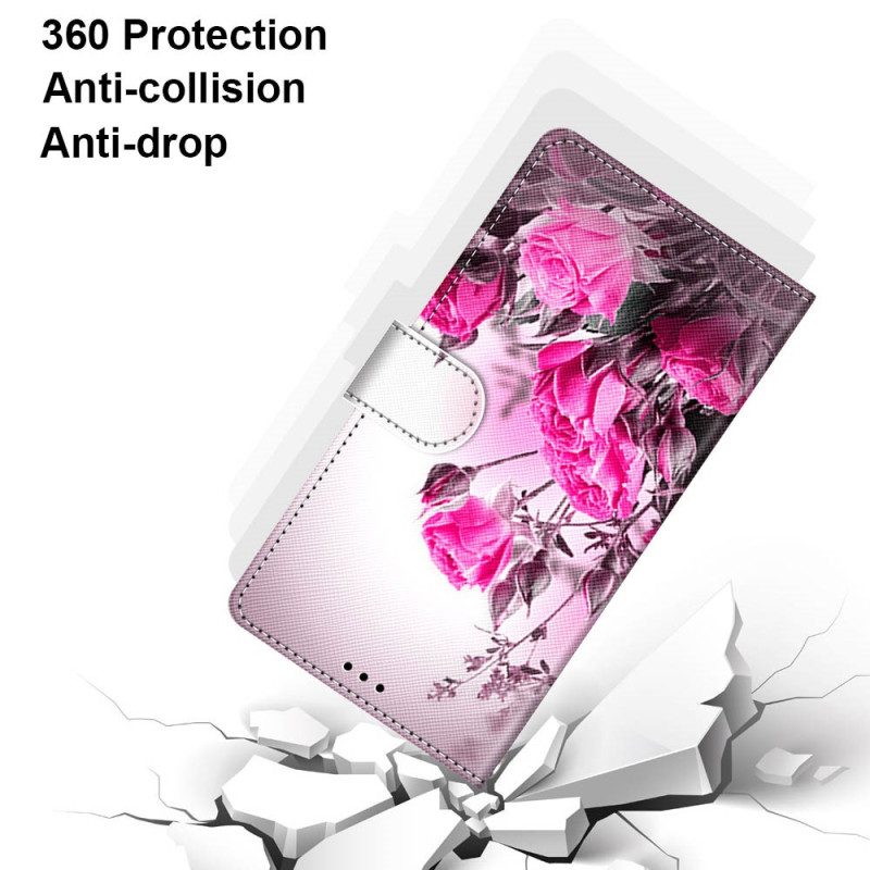 Custodia in pelle Xiaomi Redmi 10A Cinturino Rose