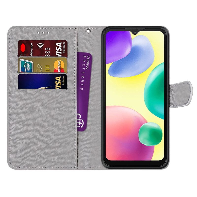 Custodia in pelle Xiaomi Redmi 10A Impianto Grafico Strappy