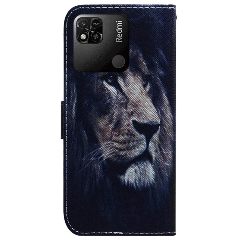 Custodia in pelle Xiaomi Redmi 10A Leone Sognante
