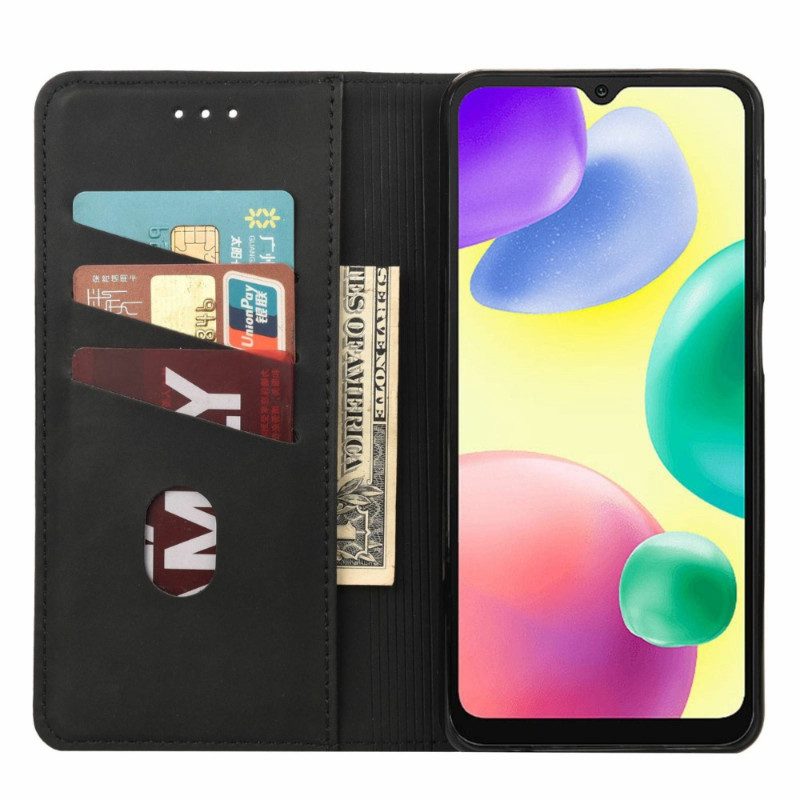 Folio Cover Xiaomi Redmi 10A Custodia in pelle Bicolore Con Rivetto
