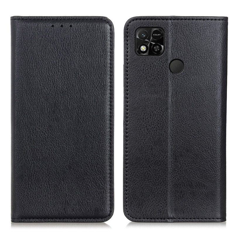 Folio Cover Xiaomi Redmi 10A Custodia in pelle Trama Di Cuoio Spaccato Di Litchi