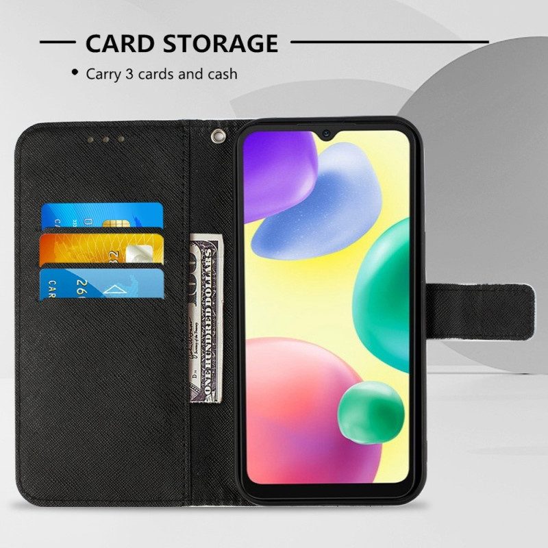 Folio Cover Xiaomi Redmi 10A Teschio Con Cinturino