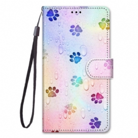 Folio Cover Xiaomi Redmi 10A Tracce Di Cani Strappy