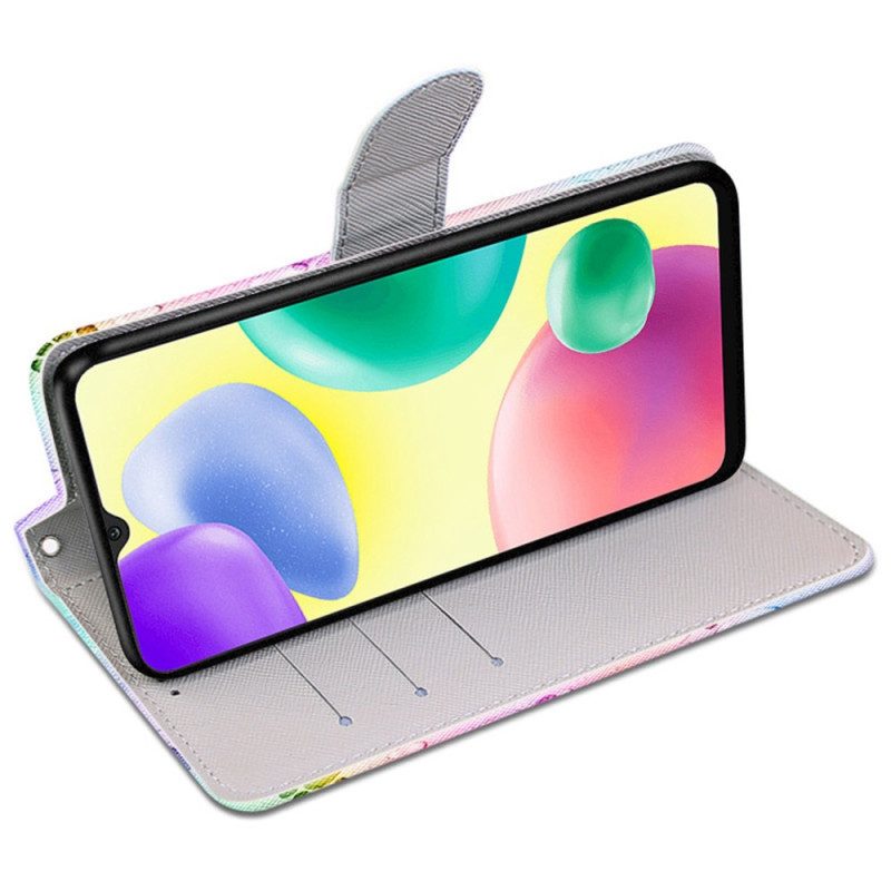 Folio Cover Xiaomi Redmi 10A Tracce Di Cani Strappy
