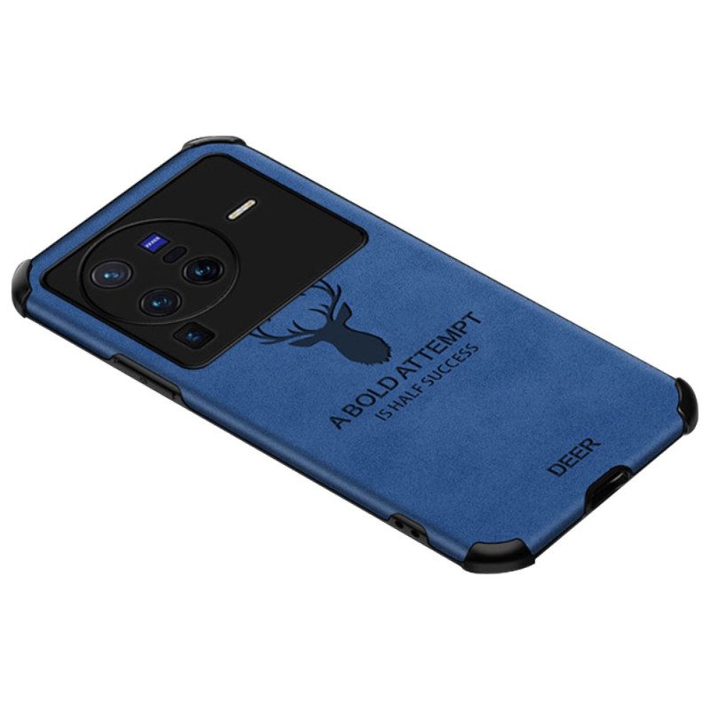 Cover Vivo X80 Pro Cervo In Ecopelle