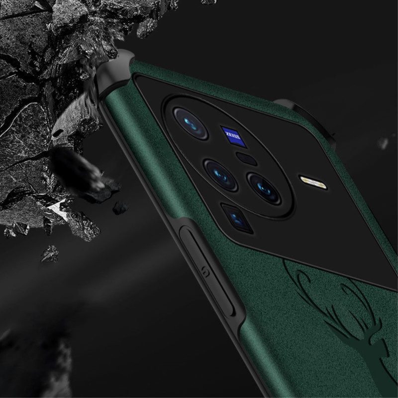 Cover Vivo X80 Pro Cervo In Ecopelle