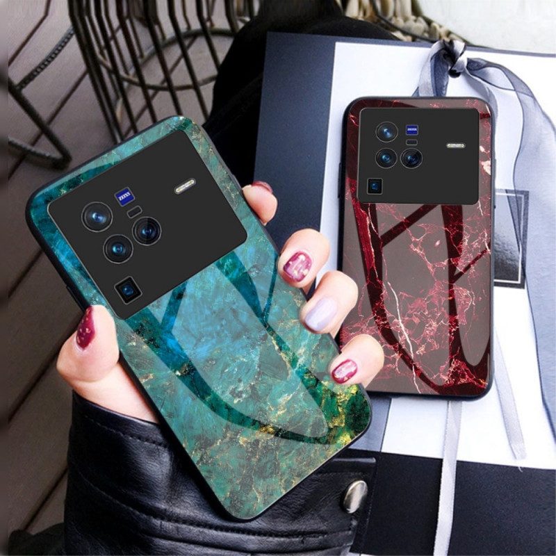 Cover Vivo X80 Pro Vetro Temperato In Marmo